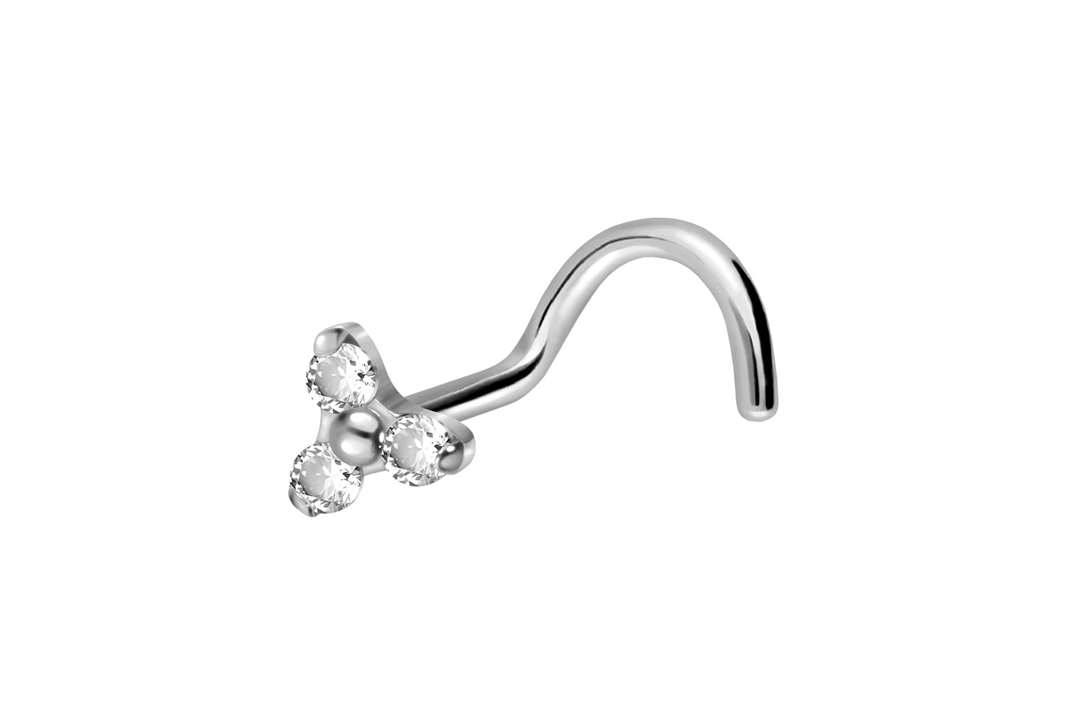 Titan Nasenstecker Nasenpiercing Spirale KRISTALLBLUME